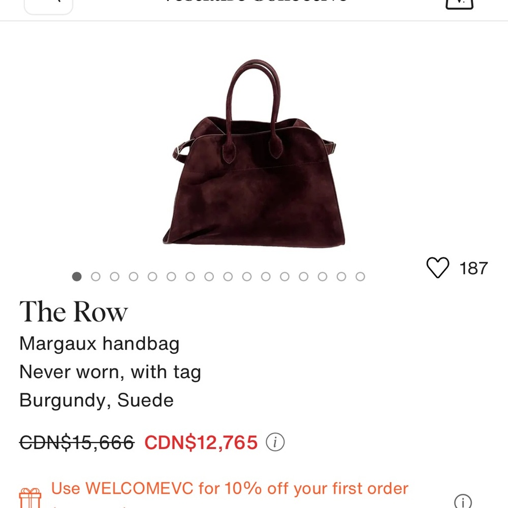 The Row Brown Shoulder Bag with Suede Finish